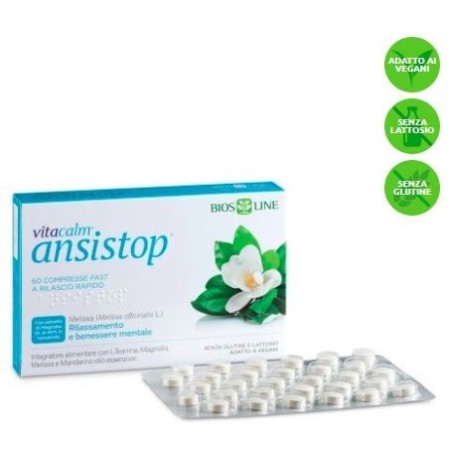 Biosline Integratore Vitacalm Ansistop contro i disturbi d'ansia