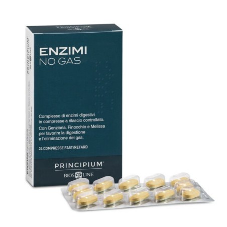 Biosline Principium Enzimi No Gas, integratore di Enzimi digestivi e fitoestratti.