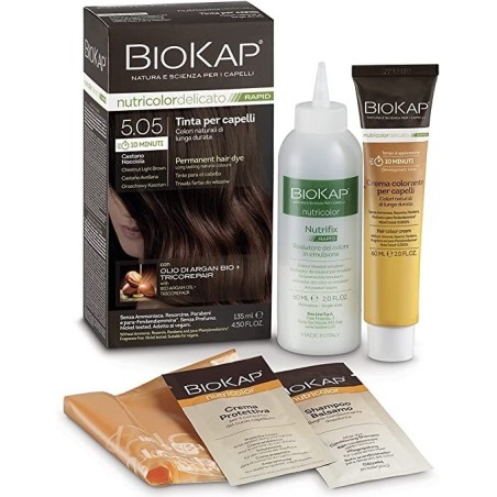 Biosline biokap nutricolor delicato rapid tinta 5.05 castano nocciola 135 ml