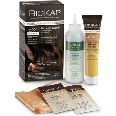 Biosline biokap nutricolor delicato rapid tinta 5.34 castano chiaro miele 135 ml