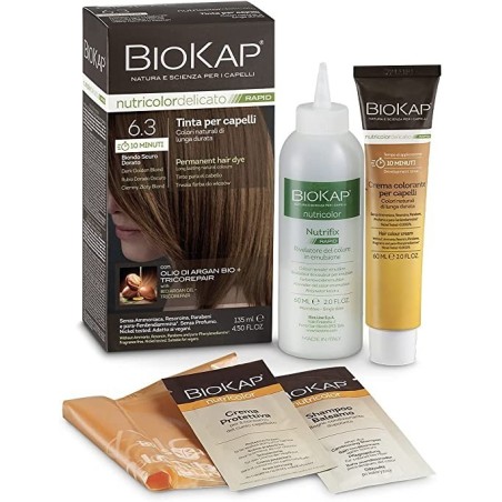 Biosline biokap nutricolor delicato rapid tinta 6.3 biondo scuro dorato 135 ml