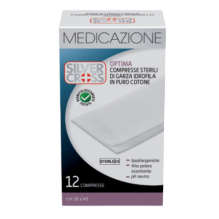 Compresse in cotone Sterili 12 Pezzi cm 36 x 40-SilverCross