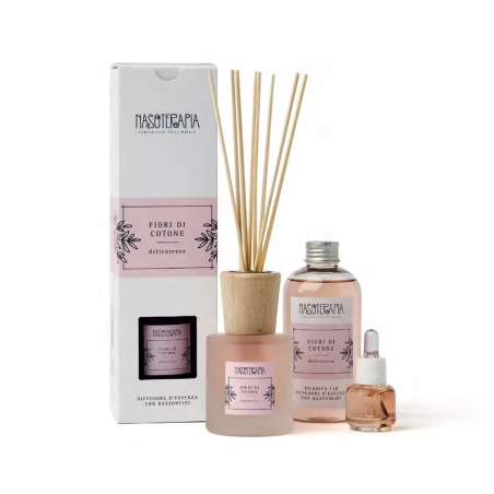 NASOTERAPIA DIFFUSORE CON BASTONCINI 100ML FIORI DI COTONE-Parafarmonline