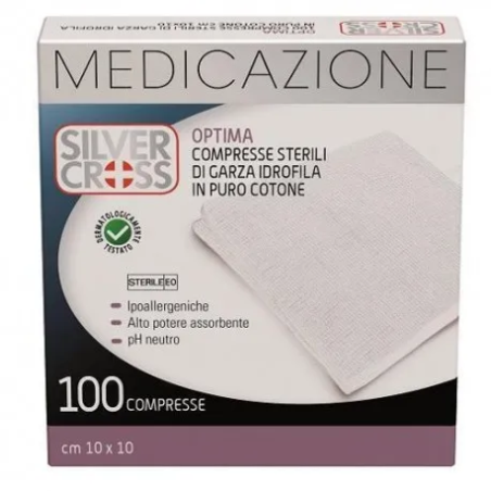 Compresse Sterili 100 pezzi cm 10x10-SilverCross