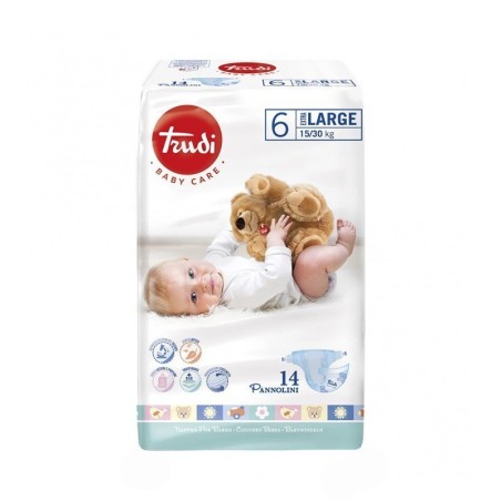 Trudi Baby Care 6 Extra Large 15-30kg 14 Pannolini