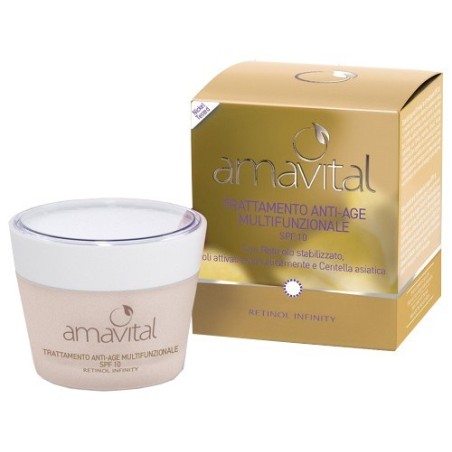 Trattamento anti age multifunzione viso SPF10 con retinolo Amavital