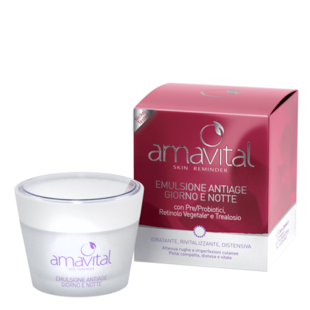 Amavital Emulsione Antiage Giorno e Notte con pre/probiotici, retinolo e trealosio