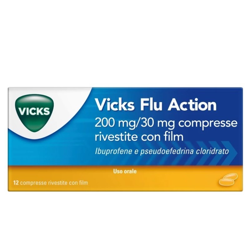 Vicks Flu Action 200mg/30 mg Compresse Rivestite per influenza e raffreddore