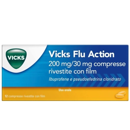 Vicks Flu Action 200mg/30 mg Compresse Rivestite per influenza e raffreddore