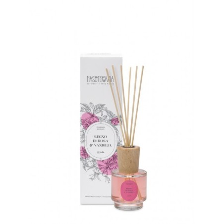 Diffusore a Bastoncini Legno di Rosa e Vaniglia 100 ml-Nasoterapia