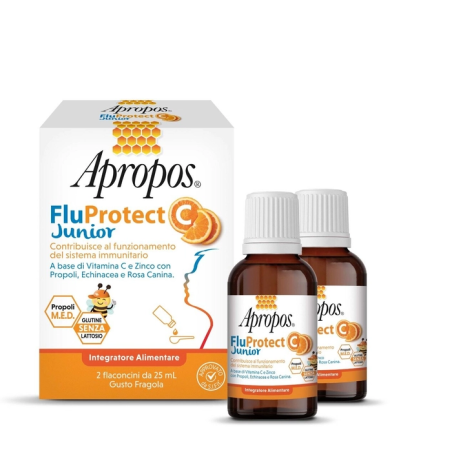 Fluprotect C JUNIOR 2 Flaconcini da 25 ml per difese immunitarie-Apropos