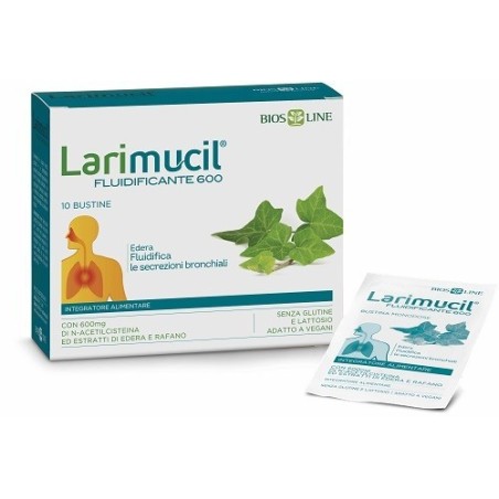 Biosline Larimucil Fluidificante 600mg 10 Bustine-Fluidifica le secrezioni