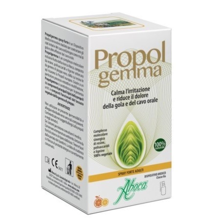 Propol gemma Spray Forte Adulti 30 ml calma l'irritazione e riduce il dolore della gola -Aboca