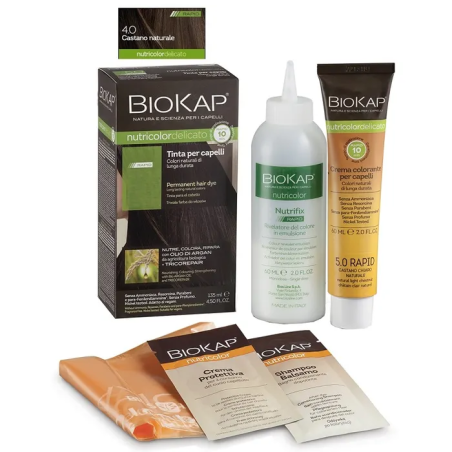 Biosline Biokap Nutricolor Tinta Delicato 4.00 Castano Naturale con olio di argan bio