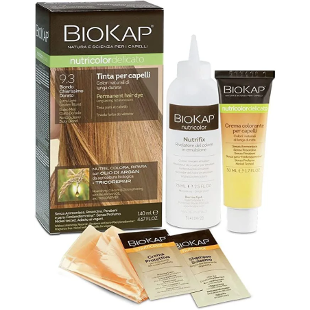 Tinta Delicato 9.3 Biondo Chiarissimo Dorato - Biokap Nutricolor con olio di argan bio