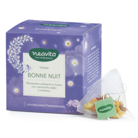 Neavita Tisana Filtroscrigno Bonne Nuit con Camomilla, Verbena e Tiglio 15 Filtri