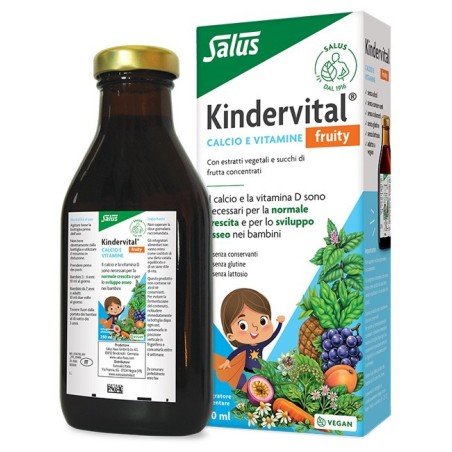 Salus Kindervital Fruity con Calcio e Vitamine 250 ml a base di estratti vegetali e succhi di frutta