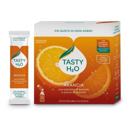TASTY H2O 12 Stick Solubili in Acqua Gusto Arancia