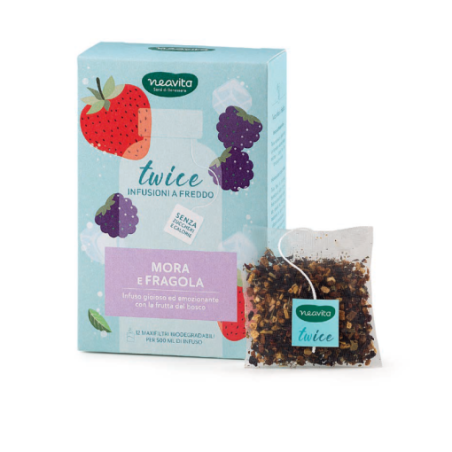 Neavita Infuso a Freddo Twice Mora e Fragola 12 Maxifiltri per 500 ml di Infuso