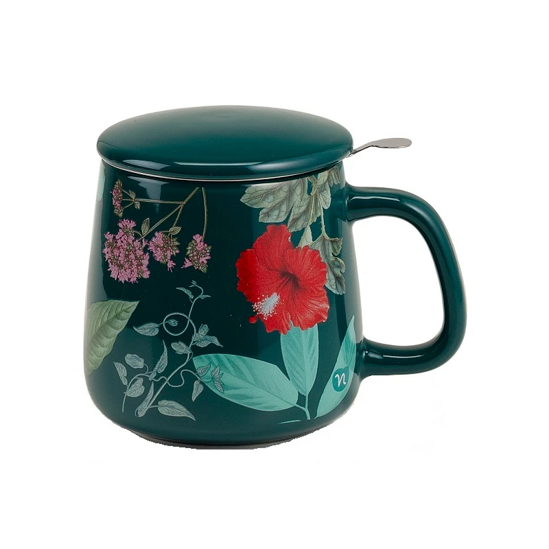 Neavita Infusiera in ceramica Herbarium con filtro in Acciaio Verde 400 ml- edizione limitata