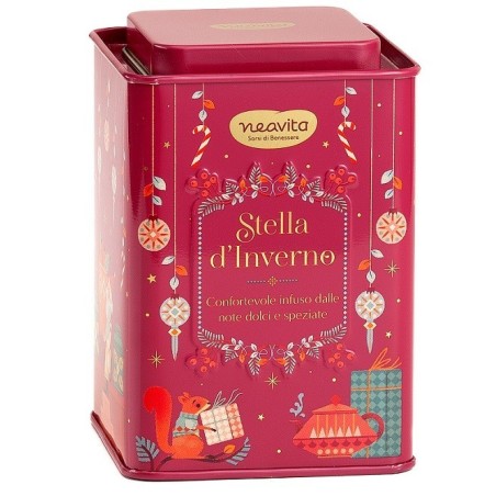 Neavita Infuso Stella d'Inverno in Square Tin Rosso di Natale 12 Filtroscrigno- edizione limitata