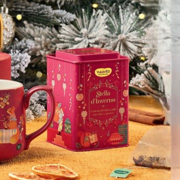 Neavita Infuso Stella d'Inverno in Square Tin Rosso di Natale 12 Filtroscrigno- edizione limitata 2