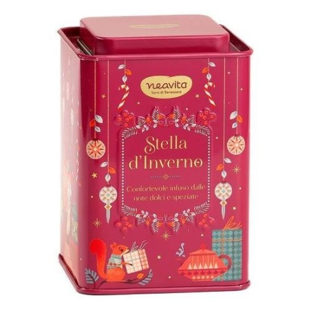 Neavita Infuso 12 Filtroscrigno Stella d'Inverno Silver Tin Rossa Natalizia