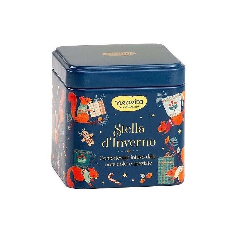 Neavita Infuso 5 Filtroscrigno Stella d'Inverno in barattolino Blu di Natale