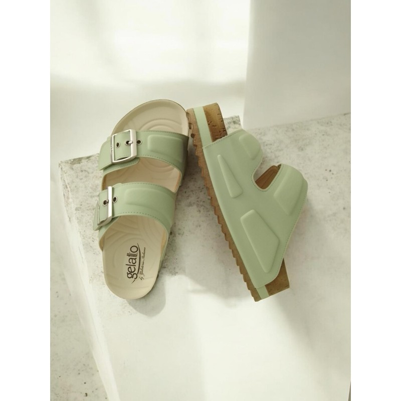 Gelatto Woodstock Altea Ciabatte Donna Colore Verde Timo Misura 39-40
