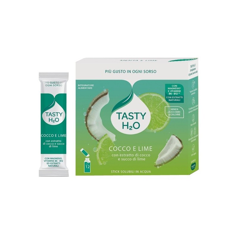 Tasty H2O Cocco e Lime 12 Stick  con acqua di cocco e succo di lime