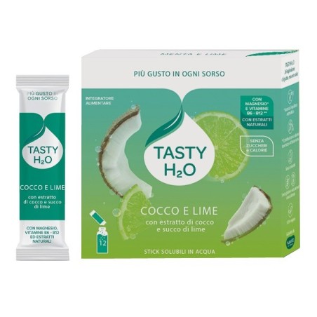 Tasty H2O Cocco e Lime 12 Stick  con acqua di cocco e succo di lime