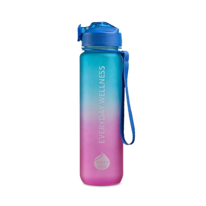 Tasty H2O Bottiglia Motivazionale colore Rosa/Azzurra 1 Litro