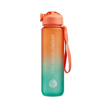 Tasty H2O Bottiglia Motivazionale colore Arancione e Verde 1 Litro