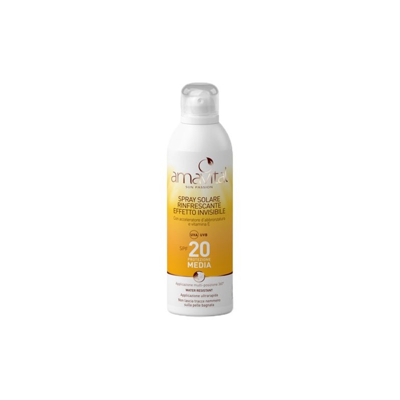 Amavital spray solare spf 20 per viso, corpo, capelli e cuoio capelluto