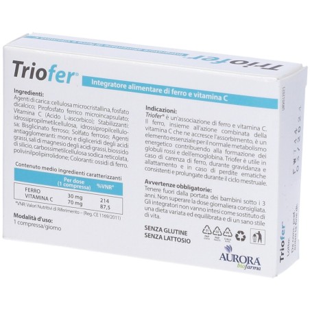 Triofer 30 Compresse integratore di Ferro e Vitamina C