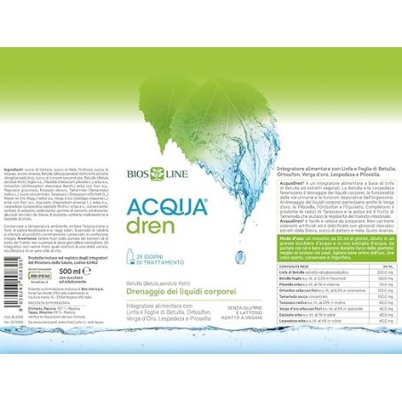 Biosline integratore Acquadren drenante e depurativo