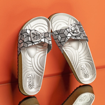 Gelatto Woodstock Pixel Ciabette estive Donna Colore Silver Misura 37-38 2