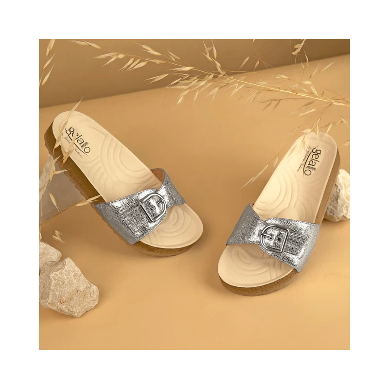 Gelatto Woodstock Ciabatte Anatomiche Silver Misura 35-36