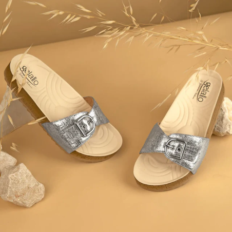 Gelatto Woodstock Ciabattae Donna Colore Silver Misura 39-40